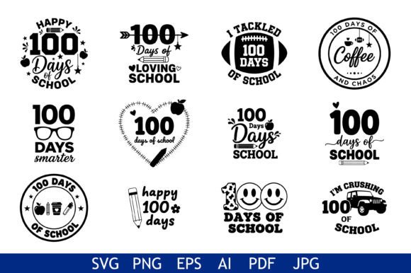 100 Days of School Typography