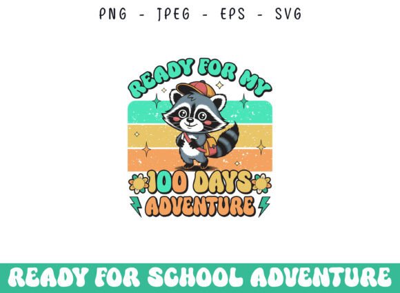 100 Days School Adventure Retro Groovy Graphics & Crafts