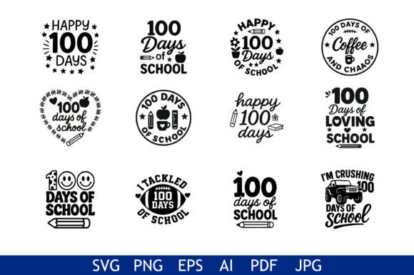 100 Days School Graphic Bundle
