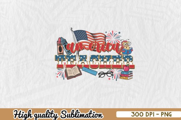 American Teacher 4th of July PNG