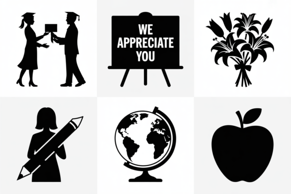 Appreciation Teacher Icons for Graphics and Crafts