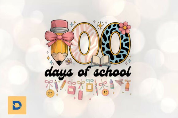 Celebrate 100 Days of School PNG: Graphics for Crafts