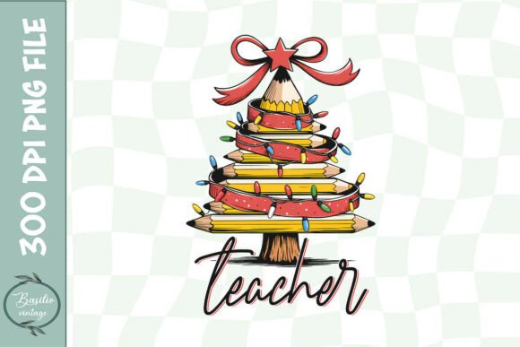 Christmas Pencil Tree Teacher PNG