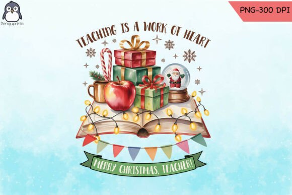 Christmas Teacher Work Heart PNG