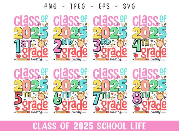 Class of 2025 Designs 100 Days School Graphics