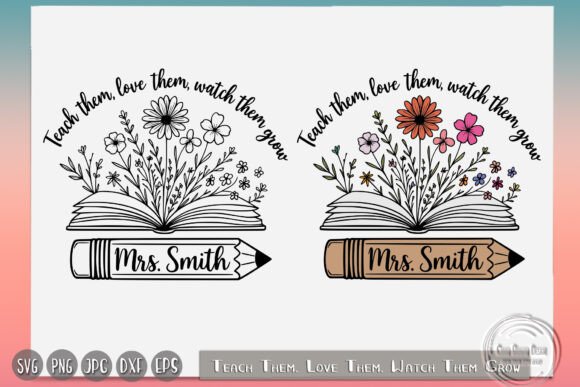 Custom Teacher Name, Graphics for Crafts