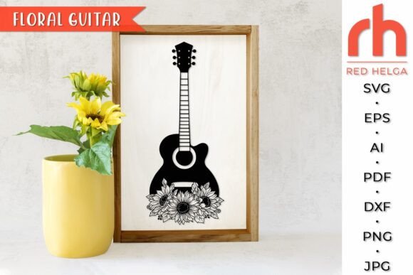 Floral Guitar SVG: Graphics and Crafts Fusion