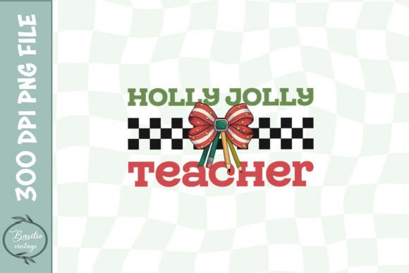 Holly Jolly Teacher Coquette Pencil PNG