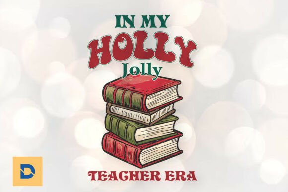 Merry Holly Jolly Teacher Era Xmas PNG