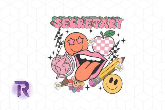 School Secretary Retro Teacher PNG Graphics