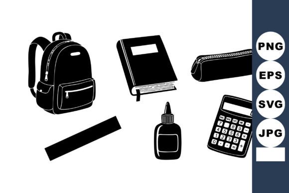 School Supplies Vector Set: Graphics and Crafts for Branding