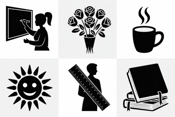 School Teacher Icons Bundle: Graphics for Crafts