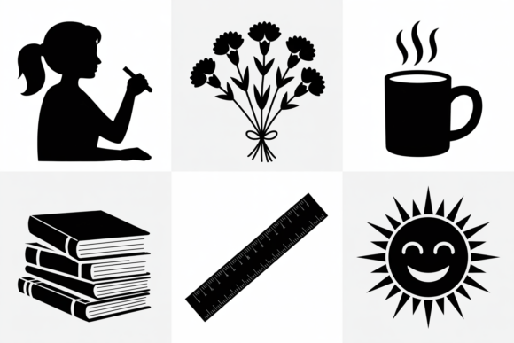 Student Teacher School Icons Clipart