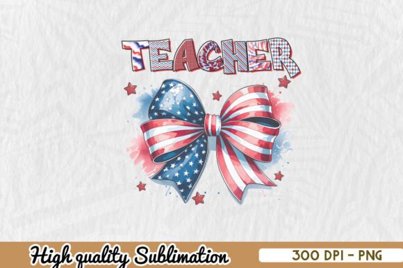 Teacher Coquette 4th of July PNG