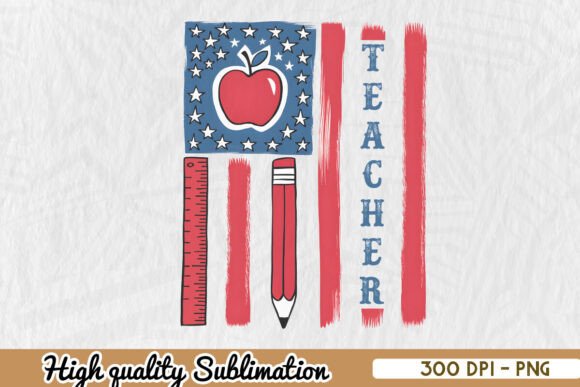 Teacher Flag Teacher 4th of July PNG