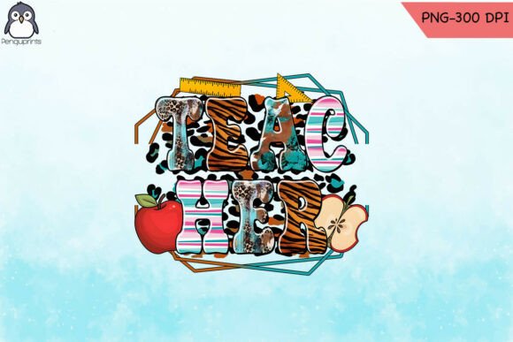 Teacher Leopard Frame Sublimation PNG