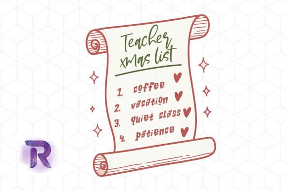Teacher's Holiday Wishlist Graphic PNG