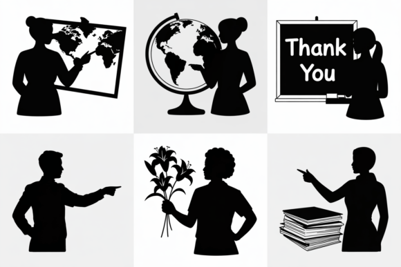Teacher Silhouette Icons and Graphics
