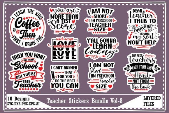 Teacher Stickers Bundle Vol-8: Graphics & Crafts