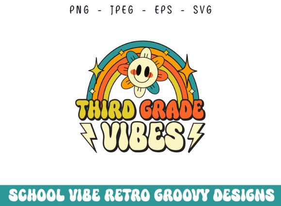 Third Grade School Retro Groovy Vibes Graphics and Crafts